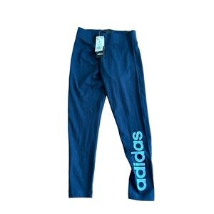 Adidas Womens S Fitted‎ Legend Ink Blue Legging Tight Logo NWT